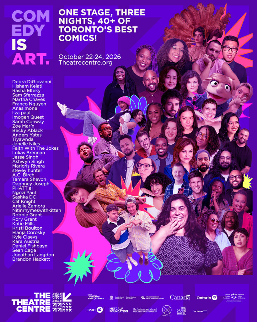 Comedy is Art 2026 Poster of all of the comics collaged together!